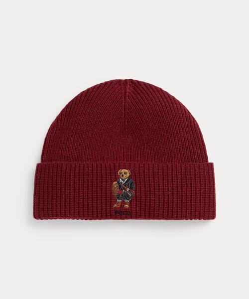 POLO RALPH LAUREN(ポロ ラルフ ローレン)の「Polo ベア リブニット ビーニー(ニットキャップ/ビーニー・メンズ・レッド・ONE)」の1枚目の写真