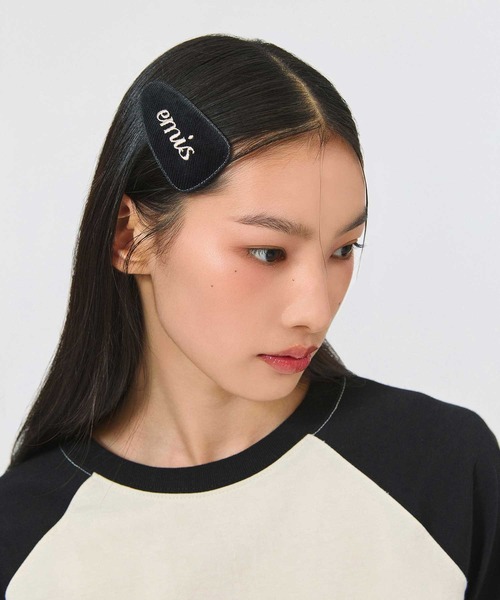 EMIS(イミス)の「ES CORDUROY WIDE HAIRPIN(ヘアピン・レディース・スカイブルー/オリーブ/ブラック/ベージュ・FREE)」の2枚目の写真