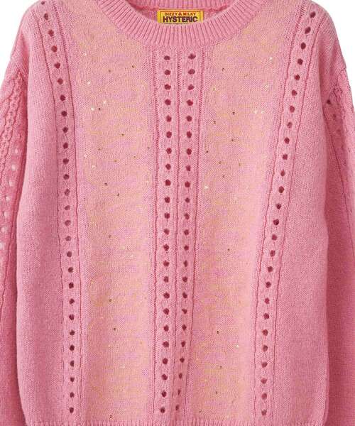 HYSTERIC GLAMOUR（ヒステリックグラマー）の「SNAKE LOOP刺繍 セーター（ニット/セーター・レディース・ブラック/ピンク・FREE）」の4枚目の写真