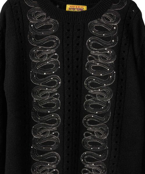 HYSTERIC GLAMOUR（ヒステリックグラマー）の「SNAKE LOOP刺繍 セーター（ニット/セーター・レディース・ブラック/ピンク・FREE）」の6枚目の写真