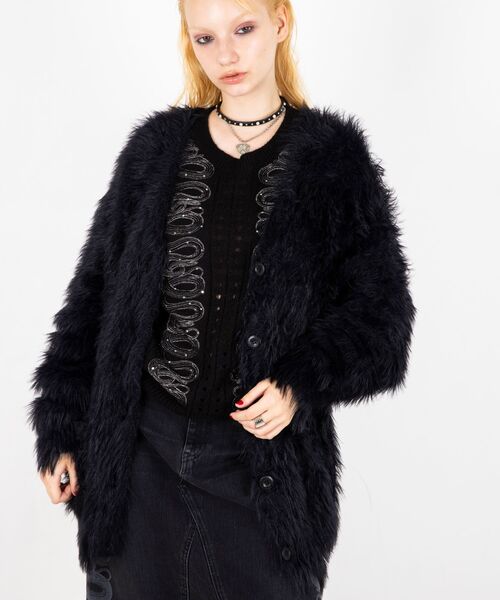 HYSTERIC GLAMOUR（ヒステリックグラマー）の「SNAKE LOOP刺繍 セーター（ニット/セーター・レディース・ブラック/ピンク・FREE）」の7枚目の写真