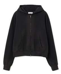 ダメージショートフーディー集業 [ブラック]