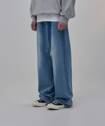STANDARDERROR（スタンダードエラー）の「87-STAN054 キャットサンド レインウォッシング ワイドデニムパンツ ライトインディゴ（デニムパンツ）」