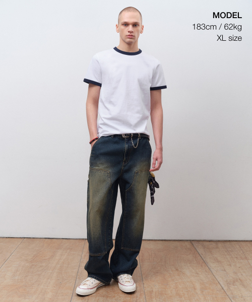 MUSINSA STANDARD（ムシンサスタンダード）の「クラシックリングTシャツ[ホワイト]（Tシャツ/カットソー・メンズ・その他・LARGE/X-LARGE/XX-LARGE/SMALL/MEDIUM/XXX-LARGE）」の2枚目の写真