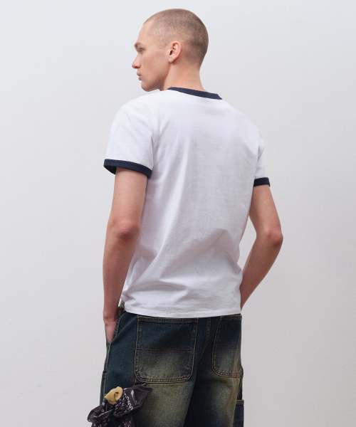 MUSINSA STANDARD（ムシンサスタンダード）の「クラシックリングTシャツ[ホワイト]（Tシャツ/カットソー・メンズ・その他・LARGE/X-LARGE/XX-LARGE/SMALL/MEDIUM/XXX-LARGE）」の3枚目の写真