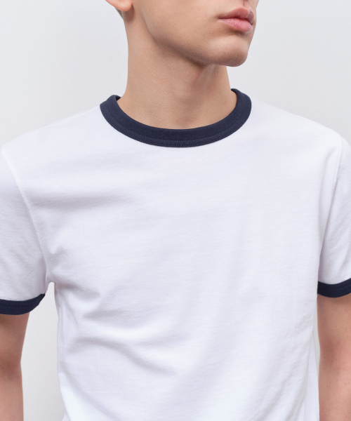 MUSINSA STANDARD（ムシンサスタンダード）の「クラシックリングTシャツ[ホワイト]（Tシャツ/カットソー・メンズ・その他・LARGE/X-LARGE/XX-LARGE/SMALL/MEDIUM/XXX-LARGE）」の4枚目の写真