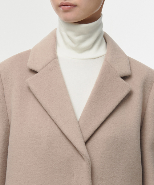 MUSINSA STANDARD WOMAN(ムシンサスタンダードウーマン)の「レディースカシミアブレンドチェスターロングコート【ベージュ】(チェスターコート・レディース・その他・SMALL/MEDIUM/LARGE/X-SMALL)」の4枚目の写真
