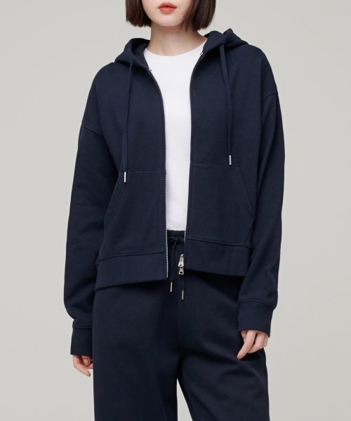 MUSINSA STANDARD WOMAN（ムシンサスタンダードウーマン）の「レディースフード付きスウェットジップアップ[ネイビー]（パーカー・レディース・その他・SMALL/MEDIUM/LARGE/X-SMALL）」の12枚目の写真
