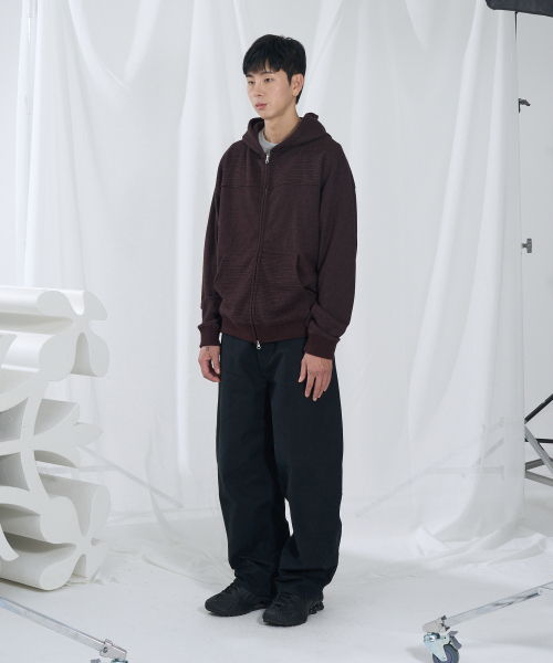 SLOWACID（スローアシッド）の「ブクルミックスドストライプフードジップアップ[ブラウン]（パーカー・レディース・その他・SMALL/MEDIUM/LARGE）」の2枚目の写真