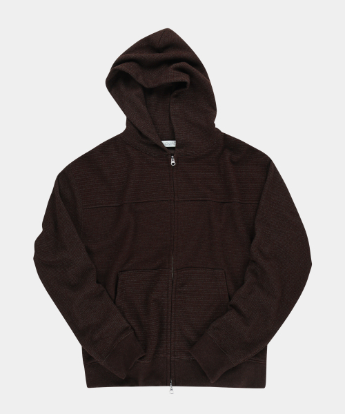 SLOWACID（スローアシッド）の「ブクルミックスドストライプフードジップアップ[ブラウン]（パーカー・レディース・その他・SMALL/MEDIUM/LARGE）」の3枚目の写真