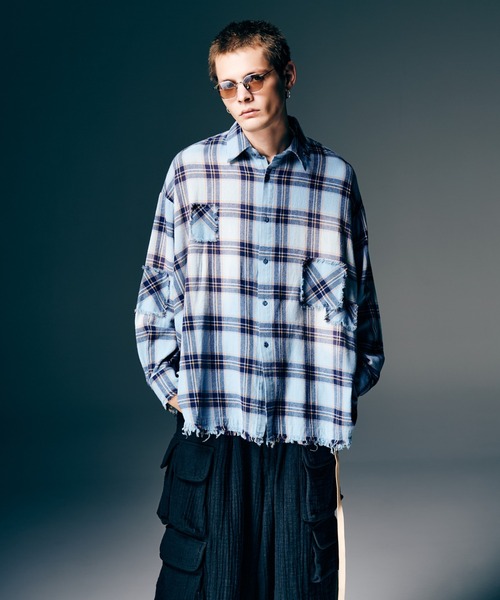 glamb(グラム)の「4XL Flannel Shirt / 4XLフランネルシャツ(シャツ/ブラウス・メンズ・レッド/ブルー・FREE)」の6枚目の写真