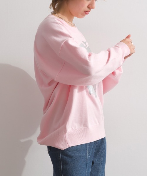 天竺編みニット 箔プリント コクーン ニット（ニット/セーター