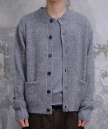 HAIRY ROUND NECK CARDIGAN (GRAY)