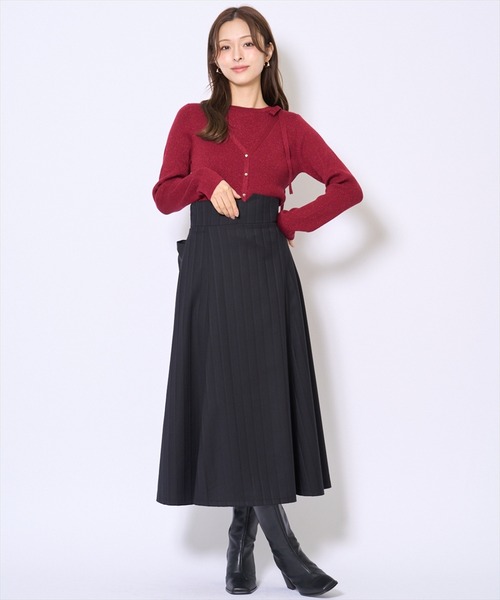 AND COUTURE(アンドクチュール)の「ビッグリボンフレアスカート(スカート・レディース・グレー/ブラック・SMALL/MEDIUM)」の7枚目の写真