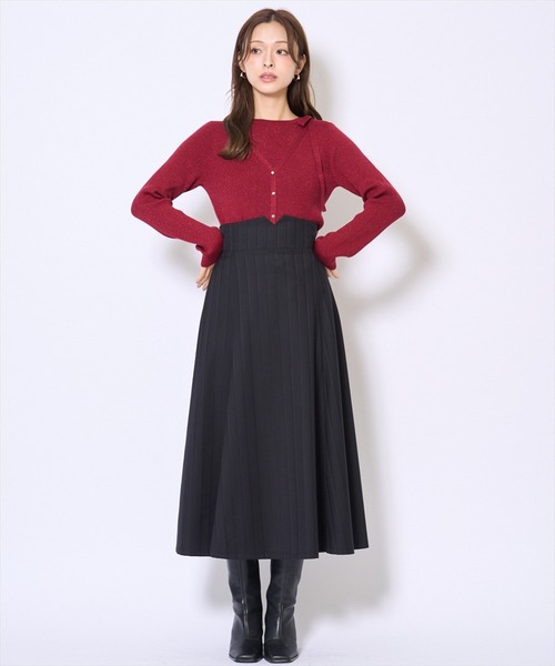 AND COUTURE(アンドクチュール)の「ビッグリボンフレアスカート(スカート・レディース・グレー/ブラック・SMALL/MEDIUM)」の8枚目の写真