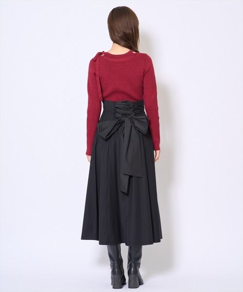 AND COUTURE(アンドクチュール)の「ビッグリボンフレアスカート(スカート・レディース・グレー/ブラック・SMALL/MEDIUM)」の17枚目の写真