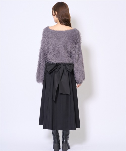 AND COUTURE(アンドクチュール)の「ビッグリボンフレアスカート(スカート・レディース・グレー/ブラック・SMALL/MEDIUM)」の19枚目の写真