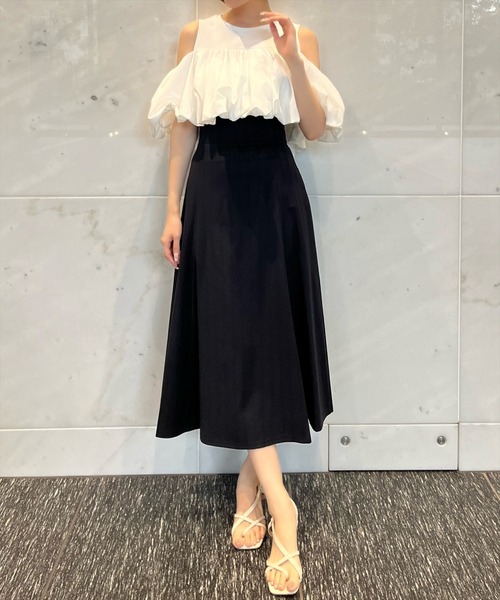 AND COUTURE(アンドクチュール)の「ビッグリボンフレアスカート(スカート・レディース・グレー/ブラック・SMALL/MEDIUM)」の6枚目の写真