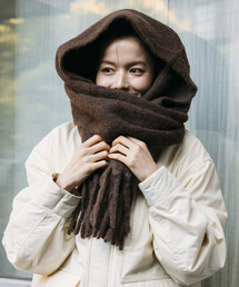 ロゴ入りブラウンマフラー35*190 キャラ・オ・クルス CARA O CRUZ マフラー （ブラウン系