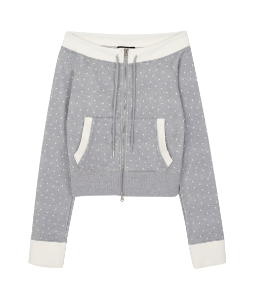 HIGH SCHOOL DISCO（ハイスクールディスコ）の「スターメッセージオフショルダージップアップ（スウェット・レディース・その他・FREE）」の2枚目の写真