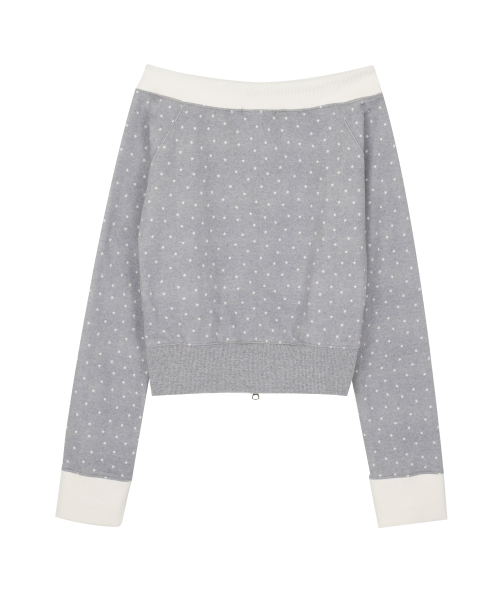 HIGH SCHOOL DISCO（ハイスクールディスコ）の「スターメッセージオフショルダージップアップ（スウェット・レディース・その他・FREE）」の3枚目の写真