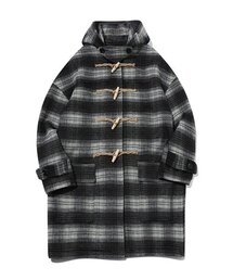 MAINBOOTH（メインブース）の「Oversized Check Duffle Coat(BLACK)（ダッフルコート）」