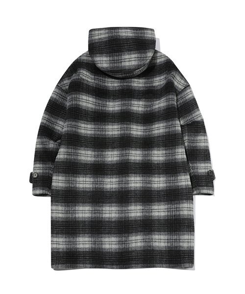 MAINBOOTH(メインブース)の「Oversized Check Duffle Coat(BLACK)(チェスターコート・レディース・その他・2/3)」の2枚目の写真