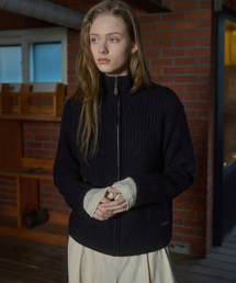 Grinch pola zip-up knit (navy)
