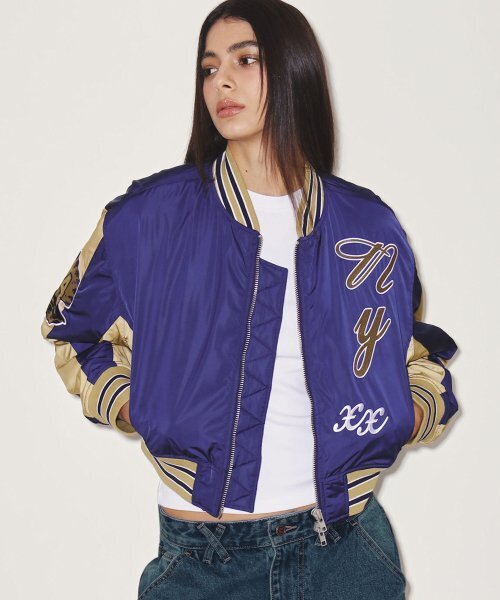OVIS COLOR BLOCK BOMBER JACKET NAVY（ブルゾン）｜NYXX（エヌワイ