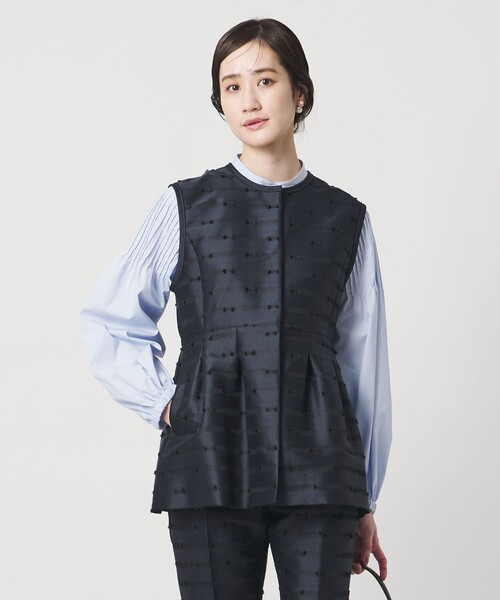 UNITED ARROWS（ユナイテッドアローズ）の「リボン カットジャガード ベスト（ベスト・レディース・ネイビー/ブラック・FREE）」の3枚目の写真