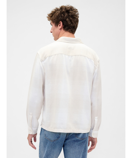 GAP（ギャップ）の「リラックスフィット フランネルシャツ（シャツ/ブラウス・メンズ・ネイビー/ホワイト系その他・XS/S/M/L/XL）」の8枚目の写真