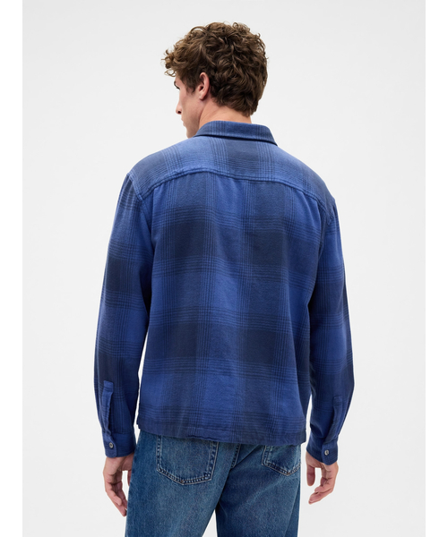 GAP（ギャップ）の「リラックスフィット フランネルシャツ（シャツ/ブラウス・メンズ・ネイビー/ホワイト系その他・XS/S/M/L/XL）」の7枚目の写真