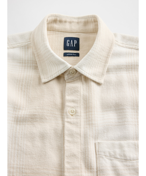 GAP（ギャップ）の「リラックスフィット フランネルシャツ（シャツ/ブラウス・メンズ・ネイビー/ホワイト系その他・XS/S/M/L/XL）」の6枚目の写真