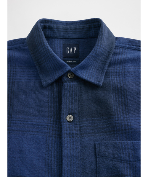 GAP（ギャップ）の「リラックスフィット フランネルシャツ（シャツ/ブラウス・メンズ・ネイビー/ホワイト系その他・XS/S/M/L/XL）」の5枚目の写真