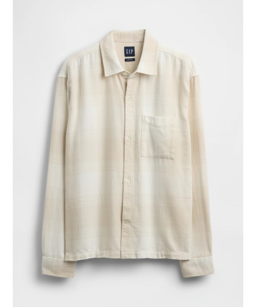 GAP（ギャップ）の「リラックスフィット フランネルシャツ（シャツ/ブラウス・メンズ・ネイビー/ホワイト系その他・XS/S/M/L/XL）」の4枚目の写真