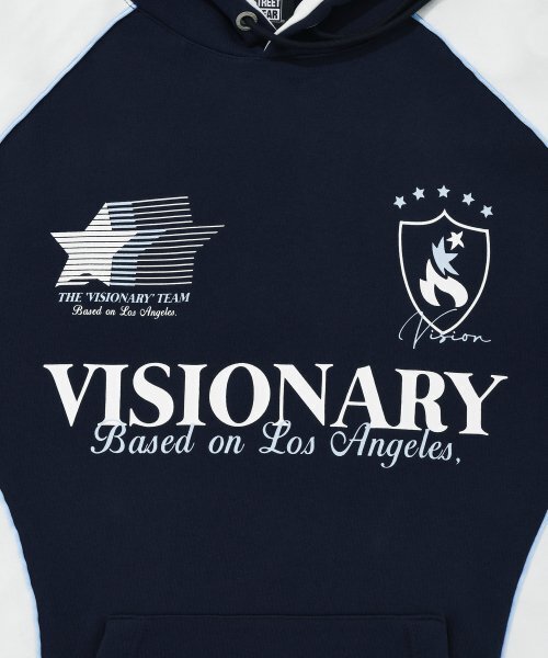 VISION STREET WEAR（ヴィジョンストリートウェア）の「VSW Football Hoodie Navy（パーカー・レディース・その他・SMALL/MEDIUM/LARGE/X-LARGE）」の4枚目の写真