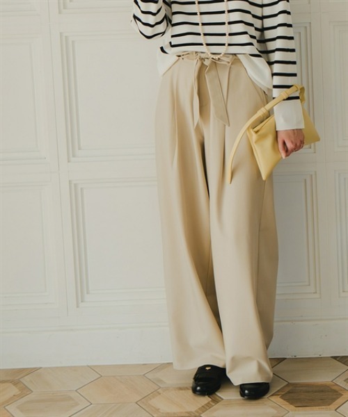 Maison INNESS（メゾンアイネス）の「ベルテッドパンツ（UVカット・防しわ）＜大きいサイズ有＞（スラックス・レディース・グレー/ブラック/グレイッシュベージュ・S/M/L/LL/3L/4L/5L）」の3枚目の写真