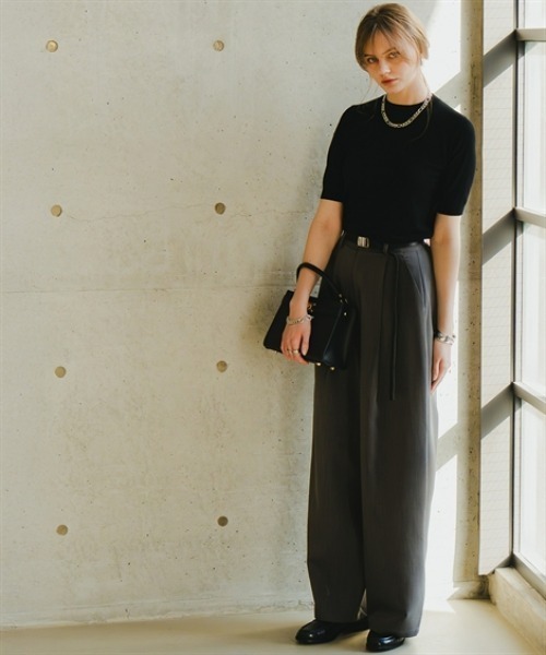 Maison INNESS（メゾンアイネス）の「ベルテッドパンツ（UVカット・防しわ）＜大きいサイズ有＞（スラックス・レディース・グレー/ブラック/グレイッシュベージュ・S/M/L/LL/3L/4L/5L）」の10枚目の写真