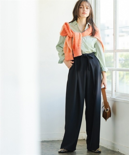 Maison INNESS（メゾンアイネス）の「ベルテッドパンツ（UVカット・防しわ）＜大きいサイズ有＞（スラックス・レディース・グレー/ブラック/グレイッシュベージュ・S/M/L/LL/3L/4L/5L）」の13枚目の写真