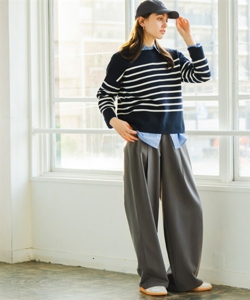 Maison INNESS（メゾンアイネス）の「ベルテッドパンツ（UVカット・防しわ）＜大きいサイズ有＞（スラックス・レディース・グレー/ブラック/グレイッシュベージュ・S/M/L/LL/3L/4L/5L）」の15枚目の写真