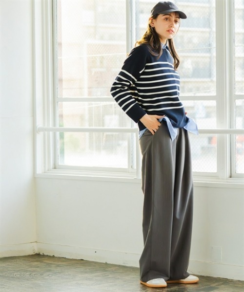 Maison INNESS（メゾンアイネス）の「ベルテッドパンツ（UVカット・防しわ）＜大きいサイズ有＞（スラックス・レディース・グレー/ブラック/グレイッシュベージュ・S/M/L/LL/3L/4L/5L）」の16枚目の写真