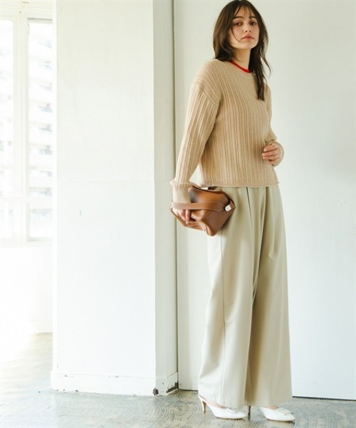 Maison INNESS（メゾンアイネス）の「ベルテッドパンツ（UVカット・防しわ）＜大きいサイズ有＞（スラックス・レディース・グレー/ブラック/グレイッシュベージュ・S/M/L/LL/3L/4L/5L）」の9枚目の写真