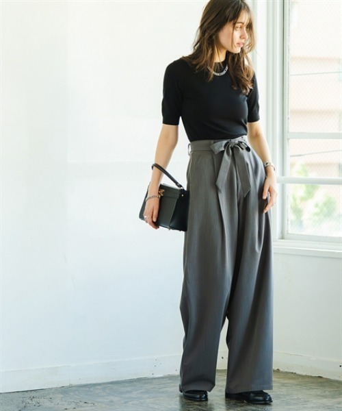 Maison INNESS（メゾンアイネス）の「ベルテッドパンツ（UVカット・防しわ）＜大きいサイズ有＞（スラックス・レディース・グレー/ブラック/グレイッシュベージュ・S/M/L/LL/3L/4L/5L）」の17枚目の写真