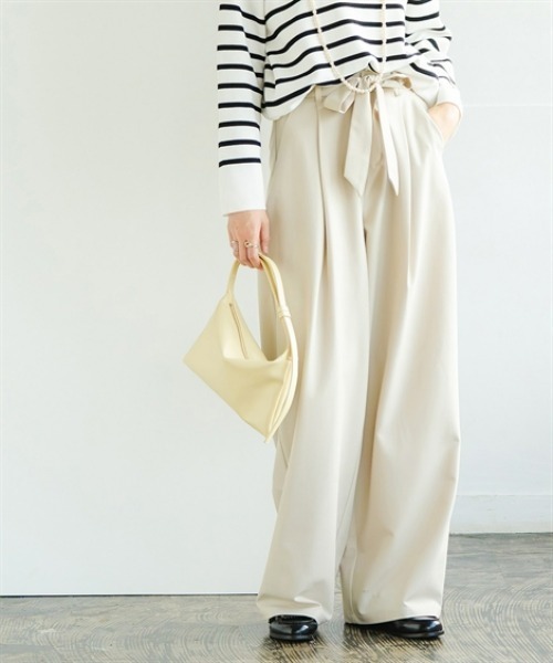 Maison INNESS（メゾンアイネス）の「ベルテッドパンツ（UVカット・防しわ）＜大きいサイズ有＞（スラックス・レディース・グレー/ブラック/グレイッシュベージュ・S/M/L/LL/3L/4L/5L）」の7枚目の写真