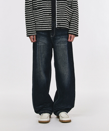 Navy Washing Denim Pants