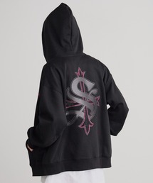 SUPPLIER（サプライヤー）の「SUPPLIER/サプライヤー Outline Cross Zip Hoodie 裏起毛 ラインストーン ジップパーカー（パーカー・メンズ）」