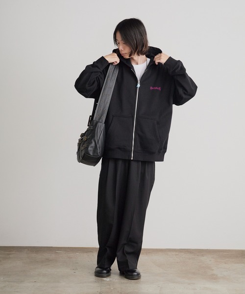 SUPPLIER/サプライヤー Outline Cross Zip Hoodie 裏起毛 ライン