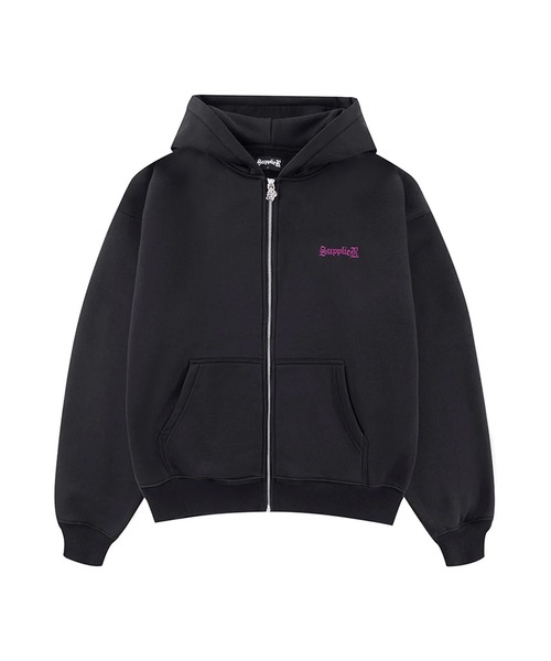 SUPPLIER/サプライヤー Outline Cross Zip Hoodie 裏起毛 ライン