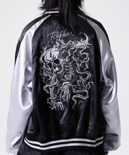 REFLEM(レフレム)の「『REFLEM/レフレム』スカル刺繍スカジャン(スカジャン・レディース・ブラック/ブラック×ホワイト・FREE)」の19枚目の写真