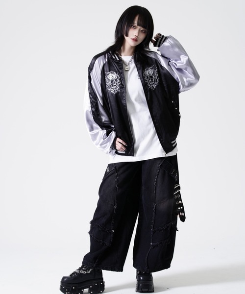 REFLEM(レフレム)の「『REFLEM/レフレム』スカル刺繍スカジャン(スカジャン・レディース・ブラック/ブラック×ホワイト・FREE)」の17枚目の写真